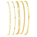 Gold Bracelets for Women, 14K Gold Plated Stackable Bracelet Stack Set Adjustable Charm Paperclip Chain Snake Link Layered Waterproof Jewelry Sets Gifts - style: Bracelets Set /2