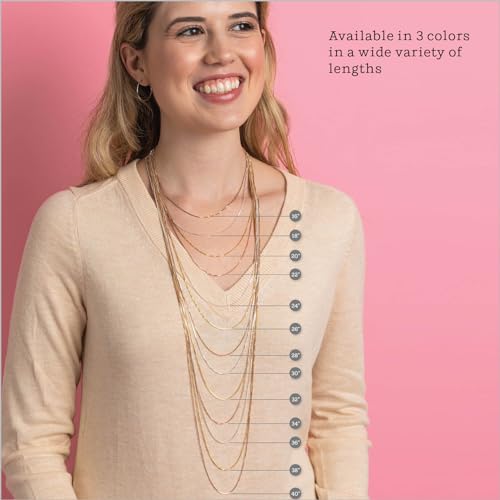 KEZEF 925 Sterling Silver Box Chain Necklace for Women & Men, 0.7mm Thin Chain Necklace, Available in Sterling Silver, Gold Plated & Rose Gold Plated Finishes, Made in Italy - color: Sterling Silver, size: 17 Inch