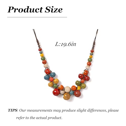 Red Beaded Necklace for Women Choker Gold Toggle Clasp Layered Stack Dainty Statement Western Boho Trendy Summer Vacation Necklaces Birthday Jewelry Gifts - color: F1:Beaded Necklace