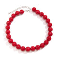 Red Beaded Necklace for Women Choker Gold Toggle Clasp Layered Stack Dainty Statement Western Boho Trendy Summer Vacation Necklaces Birthday Jewelry Gifts - color: B5:Red Beaded Necklace