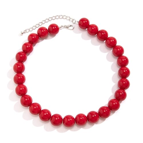 Red Beaded Necklace for Women Choker Gold Toggle Clasp Layered Stack Dainty Statement Western Boho Trendy Summer Vacation Necklaces Birthday Jewelry Gifts - color: B5:Red Beaded Necklace