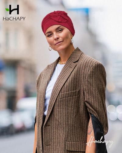Chemo Headwear for Women Cancer Patients Lightweight Head Coverings for Hair Loss Seasonal - color: Burgundy