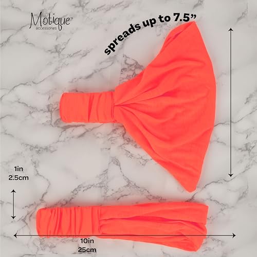 Motique Accessories Wide Cotton Head Band Solid Boho Yoga Style Soft Hairband for Women (Coral) - color: Coral