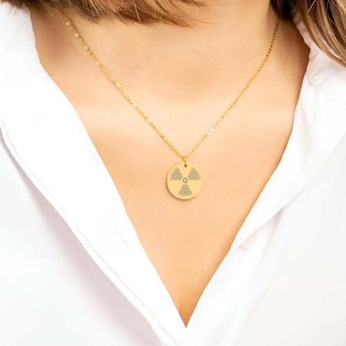 Personalized Radiologist Engraved Necklace with Beam Symbol - Custom Radiology Graduation Retirement Gift for Women - Medical School Jewelry