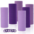 LuSeren 120 Pcs Purple Hair Ties for Women, No Damage Soft Seamless Nylon Hair Elastics for Thick Hair, Ponytail Holders, 3 Gradient Purple Hair Accessories - color: Purple