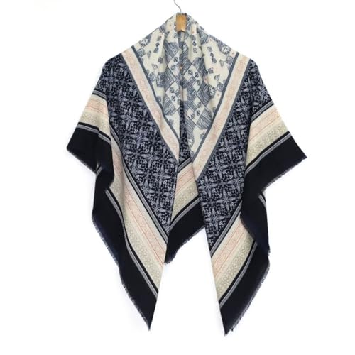 K-Elewon Large Square Scarf 51" Cotton and Linen Hand feel Scarf Fashion Scarves Hair Wrapping Scarfs Neck Scarves for Women - color: H2307