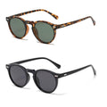 Ridering Kids Polarized Round Sunglasses,Cute Retro Sun Glasses for Toddler Girls Boys Party Beach Shades Age 3-9 - color: Black+tea Leopard