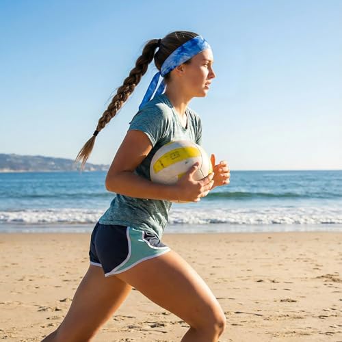 Jutom 4 Pieces Tie Headbands for Men Women Sports Bandana Hair Band Camo Headbands Elastic Sweat Wicking Karate Adjustable Non Slip Hairband for Yoga Workout Running - color: Fashion Color
