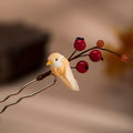 Pomegranate Bird Hairpin Chinese Hanfu and Style Hair Retro Flower with Metal Handmade Hair Clip Hair Accessories for Women Girls Long Hair (Pomegranate Bird) - color: Pomegranate Bird
