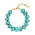 Chunky Beaded Bracelets for Women Boho Multicolor Acrylic Resin Beads Bracelet Adjustable Statement Bracelet Summer Beaded Jewelry - color: Beads bracelet-turquoise