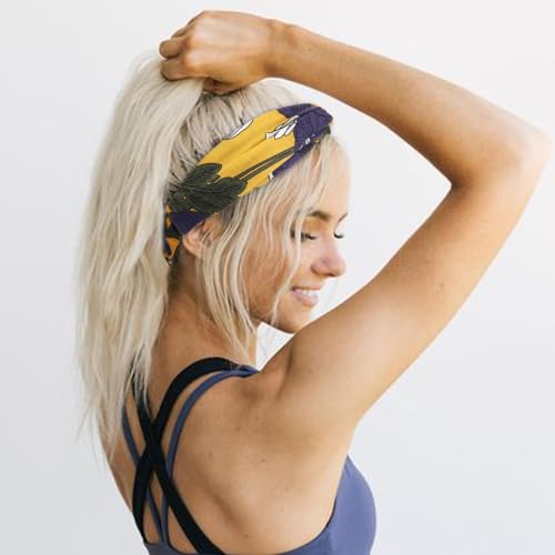 AQOKKA Elastic Knotted Headbands for Women Cloth Head Hair Bands for Women's Hair Non Slip Boho Wrap Twisted Hair Accessories - color: 4 Pack Cross Floral : C