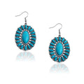 Rustic Couture's Western Earrings for Women Cowgirl Country Concho Dangling Western Statement Jewelry - color: J-Turquoise