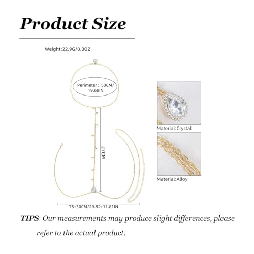 Back Necklace for Backless Dress Body Chain Jewelry for Women Adjustable Rhinestone Chain Necklace Bridal Jewelry for Weddings Summer Vacation - color: A1:body chain