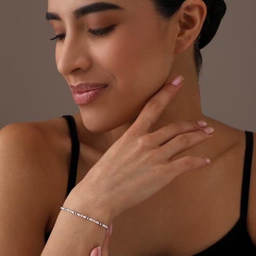 LeCalla 925 Sterling Silver Bracelets for Women | Women’s Link Bracelets | Italian Bead Ball Chain Bracelet | Mother's Day Birthday Anniversary Fashion Jewelry Gift for Women - color: Oval and Round Bead Ball