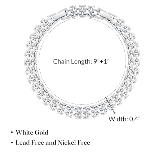 KissYan Gold Ankle Bracelets for Women, 14K Gold Anklets Chunky Cuban Link Chain Summer Beach Foot Jewelry Gifts for Women - color: Brick Link-Silver