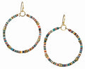 Bohemian Multi-Colored Sequin Hoop Gold Earrings - SPUNKYsoul Collection… - style: SMALL DISC HOOP