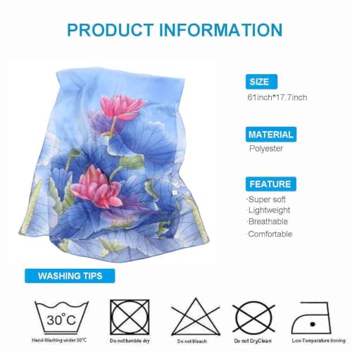 Xyueanlo Women's Chiffon Scarf Lightweight Scarves Fashion Elegant Floral Print Scarfs Shawls - color: Blue