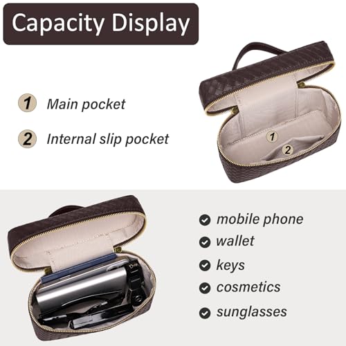 Trendy Shoulder Bags for Women Mini L19 Square Box Satchel Bag Cute PU Leather Crossbody Purse with Adjustable Strap - color: Coffee