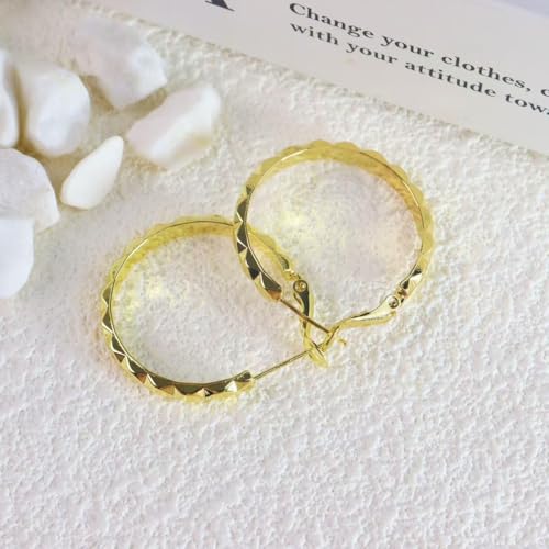 ToHeart Gold Hoop Earrings for Women Twist Hoop Earrings Gold Plated - style: Hoop Earrings N