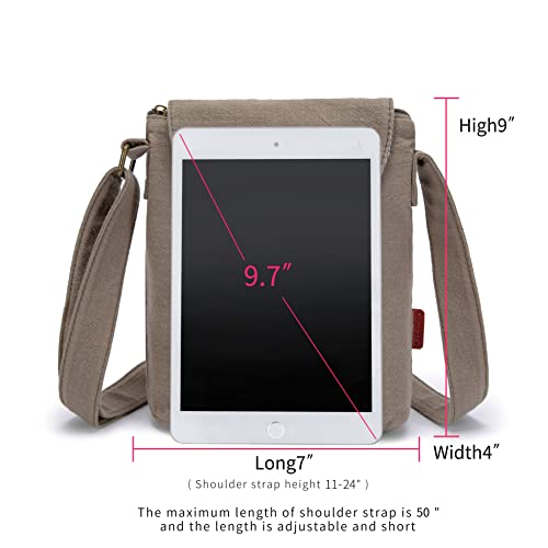 OPQRSTU Women's Retro Small Size Canvas Shoulder Bag Hippie Boho Crossbody Handbag - color: Green#2