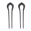 2pcs U Shape Hair Prong Forks Styling Pins Black Wicca Witch Hair Stick Slide Renaissance Festival Hair Acceossories for Women 11