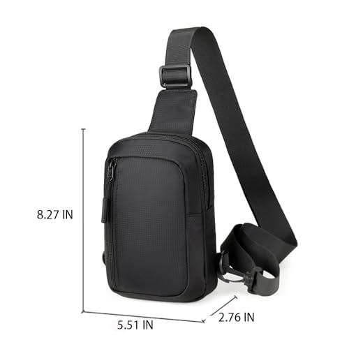 Mini Sling Bag for Men Women, Waterproof Crossbody Backpack, Lightweight Utility Chest Bag for Hiking Travel Sports (Black-S) - color: Black-s