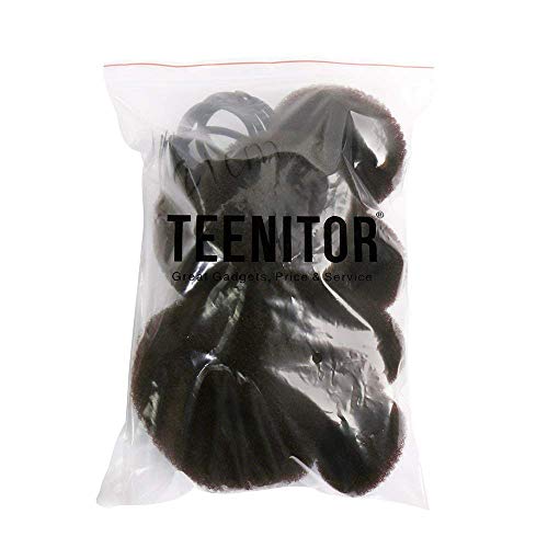 Teenitor Donut Hair Bun Maker Set - 7 Rings (1 Extra-Large, 2 Large, 2 Medium, 2 Small), 5 Elastic Bands, 20 Hair Pins, Dark Brown - color: A-Brown