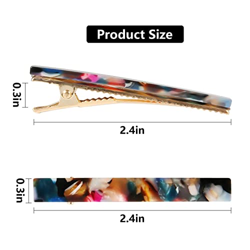 Cobahom 12 Pack Thick Hair Duckbill Metal Duck Teeth Hair Clips for Women - Chic Tortoise Shell Hair Pins in Red, White, Blue, and Pink (2.36 Inch) - color: 12 Pcs 2.36 Inch White&Red&Blue&Pink