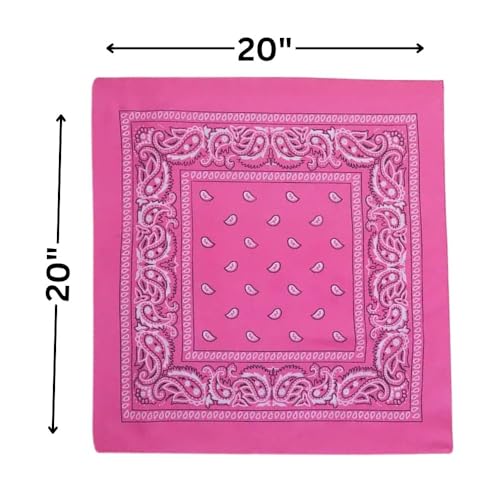 Amscan womens Paisley Bandana - color: Pink, size: 20" x 20", 1 Piece