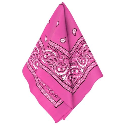 Amscan womens Paisley Bandana - color: Pink, size: 20" x 20", 1 Piece