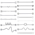 Suotarn 14G Industrial Piercing Jewelry For Women Men Stainless Steel 38 Industrial Barbell Long Cartilage Helix Conch Earrings Stud 14G Gauges Industrial Jewelry Butterfly Heart Cool 7-18pcs - color: mix style 17pcs