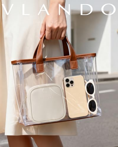 VLANDO Mini Makeup Bag, Small Makeup Bag for Purse with Slip-in Pockets, Portable Travel Toiletry Bag with Zipper, Waterproof Travel Essentials for Women - Cream White - color: Cream White