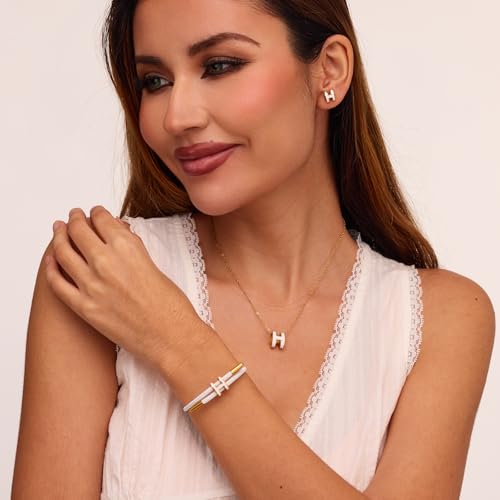 AIMADE Bracelets for Women Adjustable Charm Bracelet, 18k Gold-plated Buckle Design Titanium Steel Wire Rope Women's Gift Jewelry - color: Multicolour-A