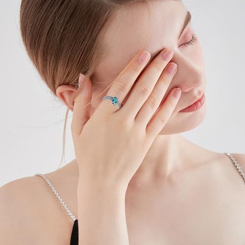 Real Genuine Turquoise Cross Ring 925 Sterling Silver Boho Style Christian Catholic Faith Jewelry Gift for Women - size: 7