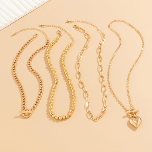 Gold Stack Necklace Chunky Necklaces for Women Trendy Coin Pendant Long Necklaces Western Jewelry for Women Cowgirl Cowboy Chic Country Outfit Boho Accessories Birthday Jewelry Gifts - color: E1:gold boho necklaces