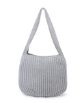 ENBEI Women's Crochet Tote Bag Knit Shoulder bag,Aesthetic Bag,Cute Eco-Friendly Tote for Travel,Daily Use,Gift Box Packaging - color: Grey