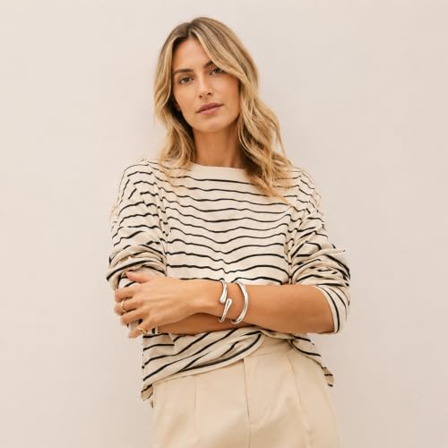 Chunky Gold Bangle Bracelets for Women Trendy 14K Gold Plated Cuff Bracelets Stack, Dainty Gold Bracelet Sets Non Tarnish Fashion Jewelry Gift - style: 2pcs-Silver-WaveTwinDrop