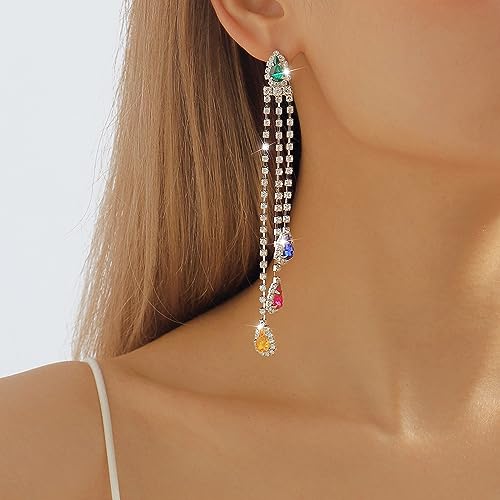 Gold Tassel Earrings for Women Metal Long Chain Dangle Earrings Bridesmaid Earrings