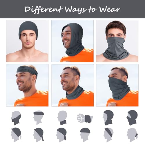 Geyoga 6 Pieces Summer UV Protection Cooling Neck Gaiter Face Clothing Neck Gaiter Mask Scarf Sunscreen Breathable Bandana - color: Classic Color