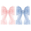 Large Hair Bow Clips for Women,Blue Pink Bow Hair Barrettes with Long Tail French Hair Ribbon Clips Hair Accessories for Girls (Light Blue,Light Pink) - color: Light Blue,Light Pink