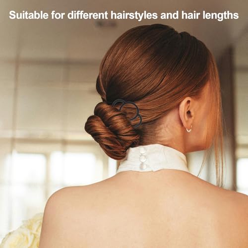 French Hair Pin, 8 PCS Black Hair Pins for Women Metal Hair Side Combs, French Pins Hair, U Shaped Hair Pins for Buns Updos, French Pins Hair Stick Pin Hair Combs for Styling Hairpin Hair Accessories - color: Black-4