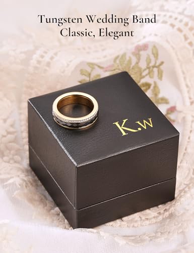King Will 4mm/6mm Black Ceramic Rings, Men's Wedding Rings Spinner Flat Cut Wedding Band for Men Women Comfort Fit and Durable - color: Black 5mm