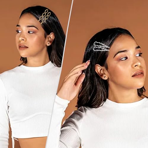 18 PCS Metal Geometric Elegant Hair Barrette Set Hair Styling Pins Women Girls Preppy Pearls Hair Clips Bridal Minimalist Bobby Pins Dainty Hair Accessories(Gold & Silver) - color: Gold & Silver