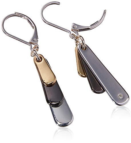 Nine West Women's Drop Earrings, Fashion Jewelry Accessories for Everyday and Special Occasion Wear, Lightweight Statement Earrings for Day and Evening Looks - color: Shaky - Tri Tone