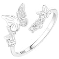 Rings for Women Butterfly Ring 925 Sterling Silver Rings Adjustable Promise Open Ring for Women Couple Wedding Engagement Jewelry Gifts - style: Butterfly