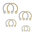 Ruifan 16G Surgical Steel CBR Nose Septum Horseshoe Earring Eyebrow Tongue Lip Nipple Helix Tragus Piercing Ring 6-16mm - color: 4PCS Steel+4PCS Gold