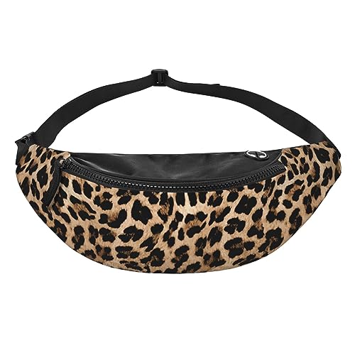 Leopard Print Cheetah Skin African Animal Fashion Casual Fanny Pack Waist Bag Men Women Adjustable Belt Waist Bag For Travel Hiking Cycling Running Festival Carnival - color: Black15