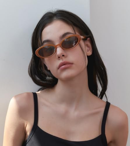 90s Sunglasses for Women Men Retro Small Oval Sunglasses - color: Black/Grey+brown/Brown+leopard/Brown