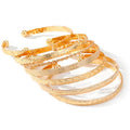 Gold Bracelet for Women - Multi-layer Stacked textured Boho Bracelet, Gold bracelet for Women, gold plated multi-layer stackable sleeve bracelet jewelry gift - style: Golden flat