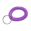 Lucky Line 2” Spiral Wrist Coil with Steel Key Ring, Flexible Wrist Band Key Chain Bracelet, Stretches to 12”, Purple 1 PK (410651) - color: Purple, size: 1 Pack